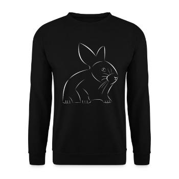 Hase gezeichnet - Unisex Pullover - Schwarz - Vorne - Alina (178cm) & Michal (187cm)