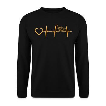 Bagpipe Heart Bagpiper Instrument Bagpipers - Unisex Pullover - Schwarz - Vorne - Alina (178cm) & Michal (187cm)