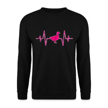 Duck heartbeat - Unisex Sweatshirt - black - Front - Alina (178cm) & Michal (187cm)