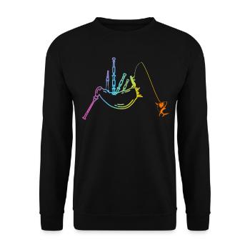Bagpiper - Bagpipe Player And Shark Fishing - Unisex Sweatshirt - black - Front - Alina (178cm) & Michal (187cm)