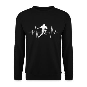 Battement de cœur de football américain - Sweat-shirt Unisexe - noir - Devant - Alina (178cm) & Michal (187cm)