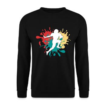 American Football - Unisex Pullover - Schwarz - Vorne - Alina (178cm) & Michal (187cm)