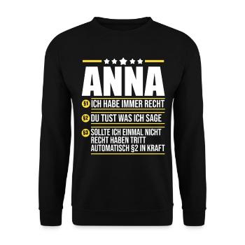 Anna - Unisex Pullover - Schwarz - Vorne - Alina (178cm) & Michal (187cm)