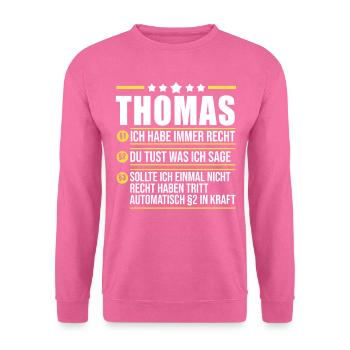 Thomas - Unisex Pullover - Pink - Vorne