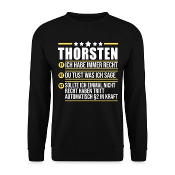 Thorsten - Unisex Pullover - Schwarz - Vorne - Alina (178cm) & Michal (187cm)
