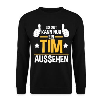 Tim - Unisex Pullover - Schwarz - Vorne - Alina (178cm) & Michal (187cm)