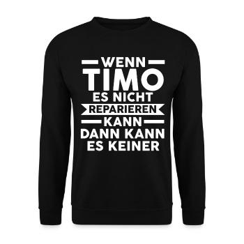 Timo - Unisex Pullover - Schwarz - Vorne - Alina (178cm) & Michal (187cm)