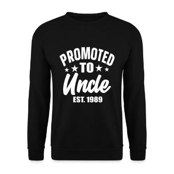 Promoted To Uncle est 1989 - Unisex Pullover - Schwarz - Vorne - Alina (178cm) & Michal (187cm)