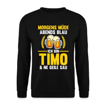 Timo - Unisex Pullover - Schwarz - Vorne - Alina (178cm) & Michal (187cm)