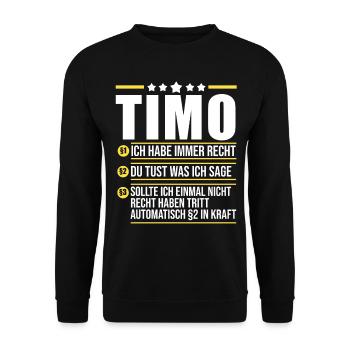 Timo - Unisex Pullover - Schwarz - Vorne - Alina (178cm) & Michal (187cm)