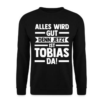 Tobias - Unisex Pullover - Schwarz - Vorne - Alina (178cm) & Michal (187cm)