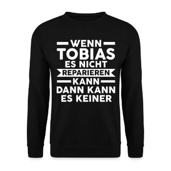 Tobias - Unisex Pullover - Schwarz - Vorne - Alina (178cm) & Michal (187cm)