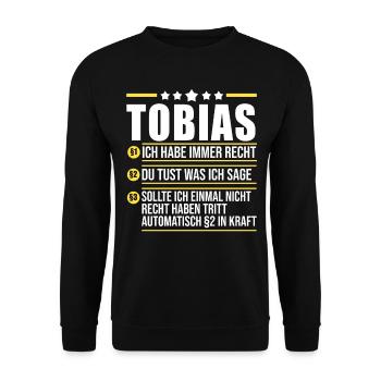 Tobias - Unisex Pullover - Schwarz - Vorne - Alina (178cm) & Michal (187cm)