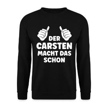 Carsten Lustiger Spruch Vorname Name Carsten - Unisex Pullover - Schwarz - Vorne - Alina (178cm) & Michal (187cm)