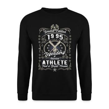 Vintage 1995 Baseball Birthday Gift Hobby - Unisex Sweatshirt - black - Front - Alina (178cm) & Michal (187cm)