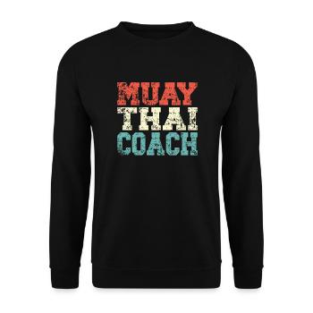 Muay Thai Coach Kampfkunst Kampfkünstler - Unisex Pullover - Schwarz - Vorne - Alina (178cm) & Michal (187cm)