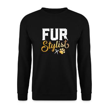 Styliste de fourrure Pet Care Artiste de fourrure - Sweat-shirt Unisexe - noir - Devant - Alina (178cm) & Michal (187cm)