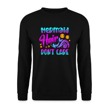 Mermaid Hair Don’t Care Mermaid - Sweat-shirt Unisexe - noir - Devant - Alina (178cm) & Michal (187cm)