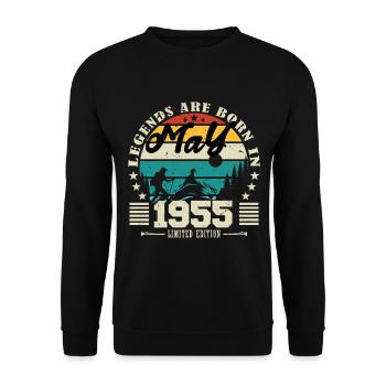 May 1955 Birthday gift May 1955. May 1955. - Unisex Sweatshirt - black - Front - Alina (178cm) & Michal (187cm)