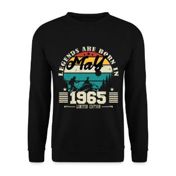 May 1965 Birthday present May 1965. May 1965. - Unisex Sweatshirt - black - Front - Alina (178cm) & Michal (187cm)