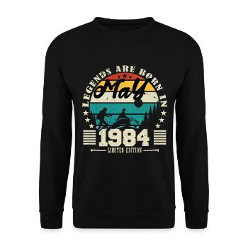 May 1984 Birthday present May 1984. May 1984. - Unisex Sweatshirt - black - Front - Alina (178cm) & Michal (187cm)