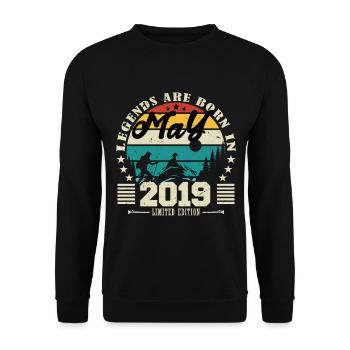 May 2019 Birthday gift May 2019. May 2019. - Unisex Sweatshirt - black - Front - Alina (178cm) & Michal (187cm)