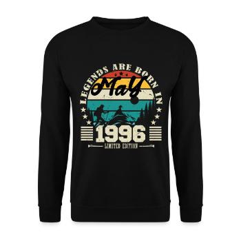 May 1996 Birthday gift May 1996. May 1996. - Unisex Sweatshirt - black - Front - Alina (178cm) & Michal (187cm)