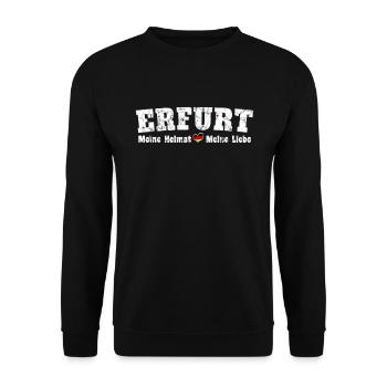 Erfurt Meine Heimat meine Liebe Herz - Unisex Pullover - Schwarz - Vorne - Alina (178cm) & Michal (187cm)