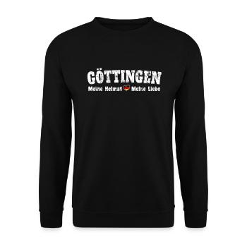 Göttingen Meine Heimat meine Liebe Herz - Unisex Pullover - Schwarz - Vorne - Alina (178cm) & Michal (187cm)