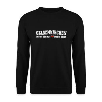 Gelsenkirchen Meine Heimat meine Liebe Herz - Unisex Pullover - Schwarz - Vorne - Alina (178cm) & Michal (187cm)