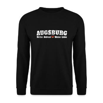 Augsburg Meine Heimat meine Liebe Herz - Unisex Pullover - Schwarz - Vorne - Alina (178cm) & Michal (187cm)
