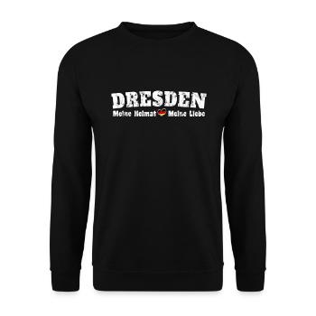 Dresden Meine Heimat meine Liebe Herz - Unisex Pullover - Schwarz - Vorne - Alina (178cm) & Michal (187cm)