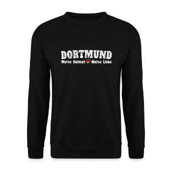 Dortmund Meine Heimat meine Liebe Herz - Unisex Pullover - Schwarz - Vorne - Alina (178cm) & Michal (187cm)