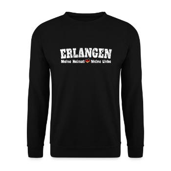 Erlangen Meine Heimat meine Liebe Herz - Unisex Pullover - Schwarz - Vorne - Alina (178cm) & Michal (187cm)