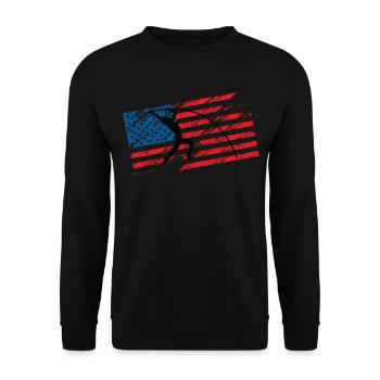 Patriotic Pole Vaulting For Pole Vault Athletes - Unisex Sweatshirt - black - Front - Alina (178cm) & Michal (187cm)