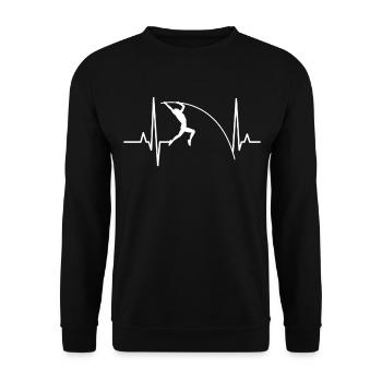 Pole Vault Heartbeat For Pole Vault Athletes - Unisex Sweatshirt - black - Front - Alina (178cm) & Michal (187cm)