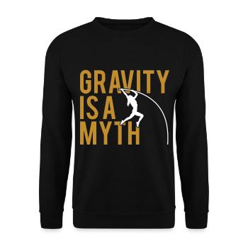 Funny Gravity Is A Myth For Pole Vault Athletes - Unisex Sweatshirt - black - Front - Alina (178cm) & Michal (187cm)