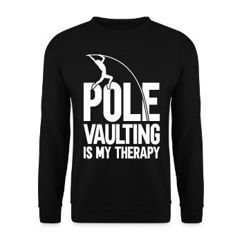 Le saut à la perche est ma thérapie pour l’athlète de saut à la perche - Sweat-shirt Unisexe - noir - Devant - Alina (178cm) & Michal (187cm)