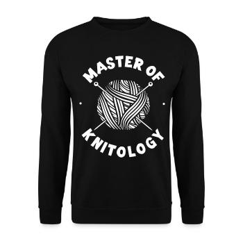 Knitting Knitter Master Of - Unisex Sweatshirt - black - Front - Alina (178cm) & Michal (187cm)
