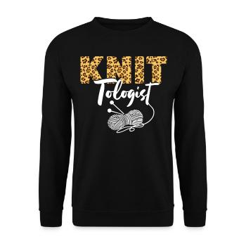 Knitting Wrinkled Leopard Cheetah - Unisex Sweatshirt - black - Front - Alina (178cm) & Michal (187cm)