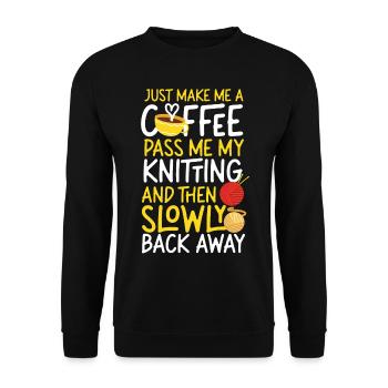 Tricoter du café tricoté juste faire - Sweat-shirt Unisexe - noir - Devant - Alina (178cm) & Michal (187cm)