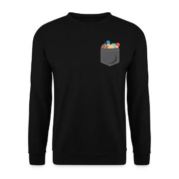 Knitting Knitter Pocket Knitting - Unisex Pullover - Schwarz - Vorne - Alina (178cm) & Michal (187cm)