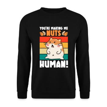 Fieser Hamster Niedliches Tier Hamsterliebhaber - Unisex Pullover - Schwarz - Vorne - Alina (178cm) & Michal (187cm)