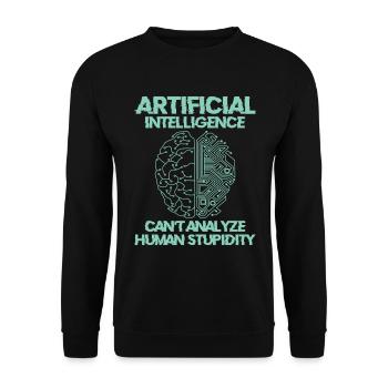 Künstliche Intelligenz Programmierer Gehirn - Unisex Pullover - Schwarz - Vorne - Alina (178cm) & Michal (187cm)
