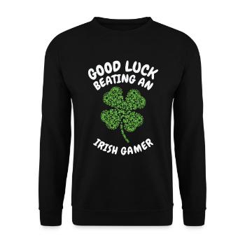St. Patrick's Day Gaming Shamrock Gamer Video - Unisex Sweatshirt - black - Front - Alina (178cm) & Michal (187cm)