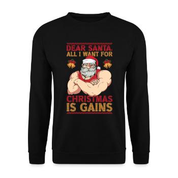 Dear Santa Christmas Gym Training Holiday Workout - Unisex Sweatshirt - black - Front - Alina (178cm) & Michal (187cm)