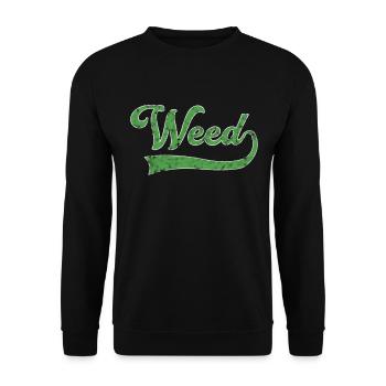 Weed lettering - Unisex Sweatshirt - black - Front - Alina (178cm) & Michal (187cm)