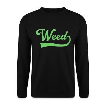 Weed lettering - Unisex Sweatshirt - black - Front - Alina (178cm) & Michal (187cm)