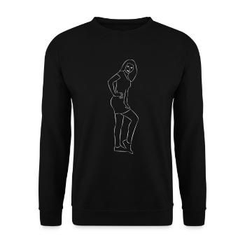 pretty woman drawn - Unisex Sweatshirt - black - Front - Alina (178cm) & Michal (187cm)
