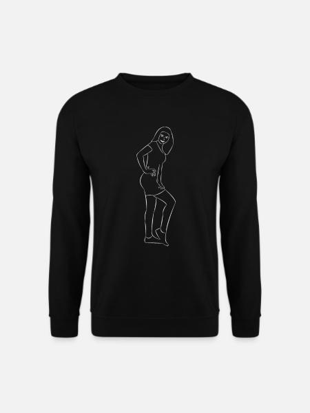 pretty woman drawn - Unisex Sweatshirt - black